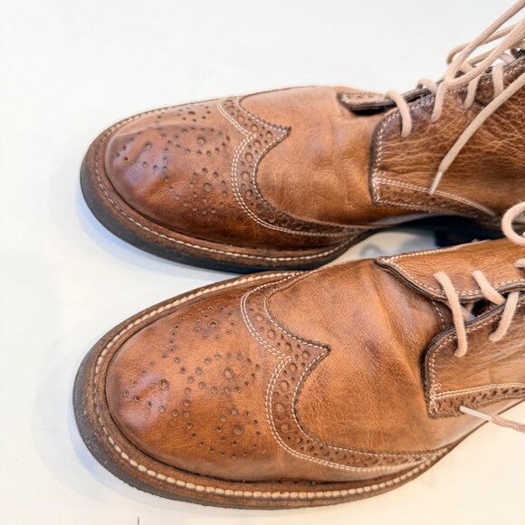 Sutor Mantellassi Men’s Leather Wingtip Brogue Lace-Up Boots - Picture 2 of 8